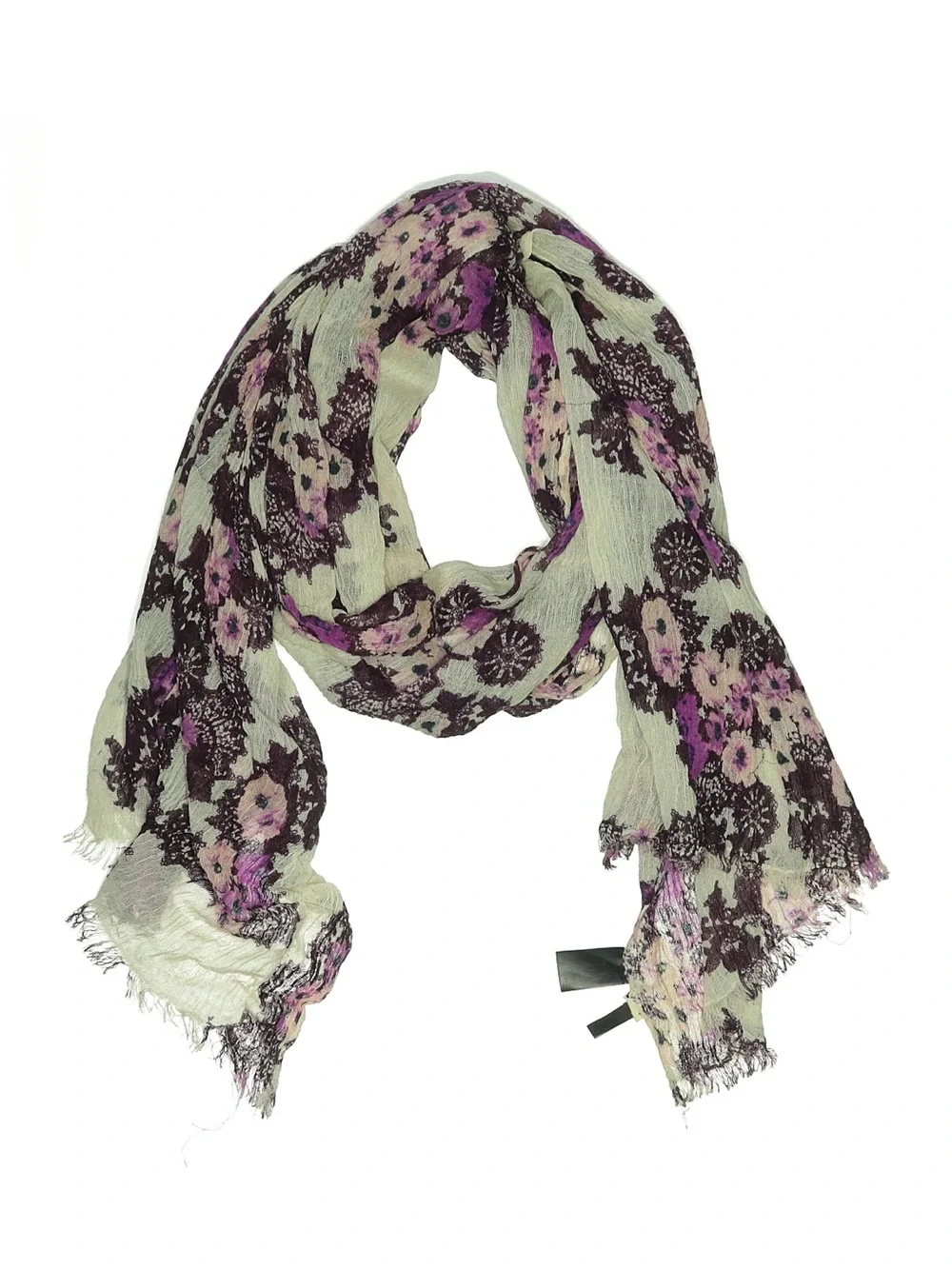Light Green and Purple Floral Women's Scarf
